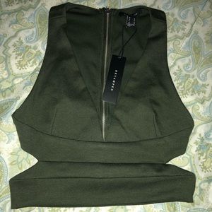 Olive green halter top